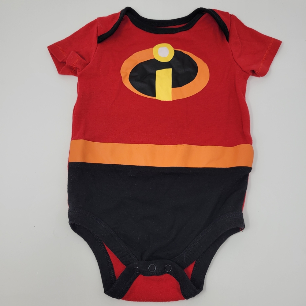 Disney Baby Pixar Incredibles Bodysuit 12M Red Black Superhero Outfit